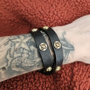 Black Leather Wrap Bracelet